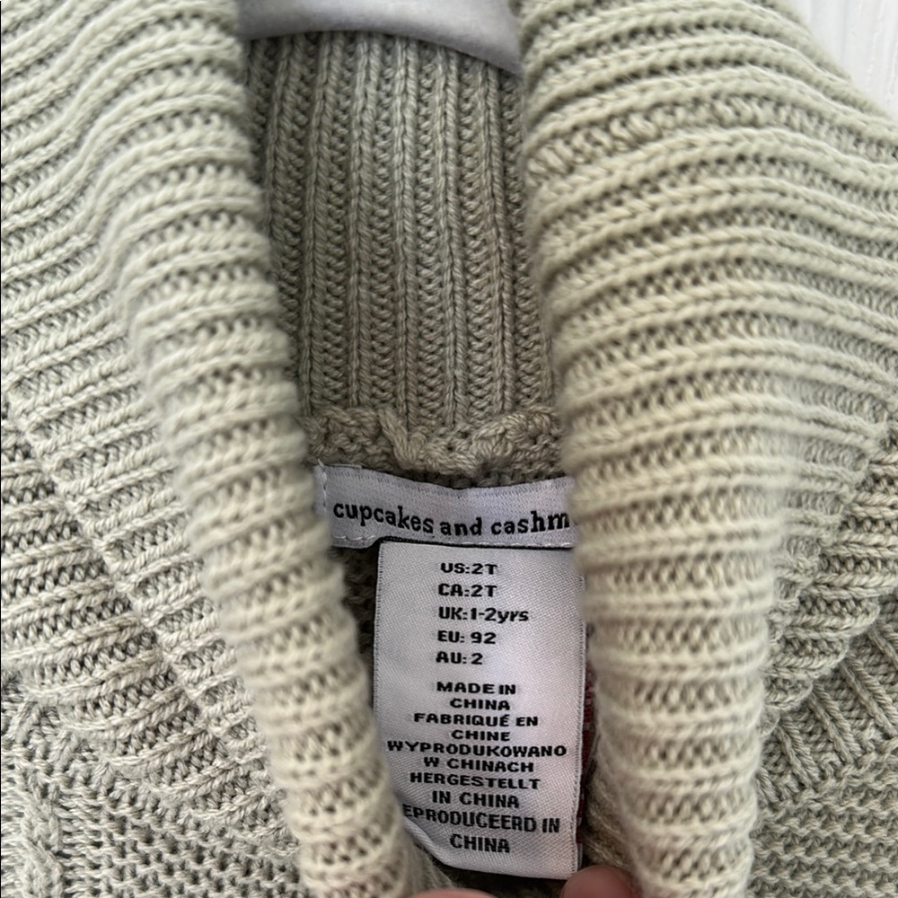 Green knit 2T boutique mock neck dress with matching headband (NWT) - Picture 5 of 8